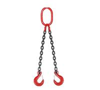 Chaîne de levage G80 en alliage d'acier avec crochets - Capacité de 3 tonnes, longueur de 2 m, design à 2 pieds pour l'exploitation minière, les machines, les ports et la construction - Chaîne de