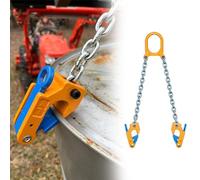 Chaine de Levage Pince de Levage à Tambour Double Chaîne en Acier Au Manganèse, Anneau Fût Moulé pour Palan, Dispositif Manutention Carters D'huile pour Entrepôts et Fermes