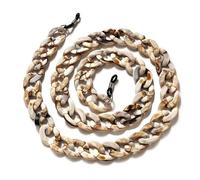 Chaîne de lunettes en acrylique de mode pour les femmes, porte-lunettes réglables perlées pour lunettes de lecture et lunettes de soleil, lanyard de rétention de lunettes antidérapantes （Browm）