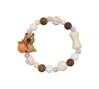 Chaîne de main contemporaine en céramique avec ours tendance unisexe pour un usage quotidien, bijoux de couple, bijoux légers, breloque ours ludique, taille unique, Comme décrit