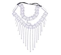 Chaîne de Masque de Mascarade Cosplay NICENEEDED, Bijoux de Couverture de Visage en Cristal D'Argent, Headpiecei de Gland de Strass Vintage pour le Costume de Festival de Fête de Filles de Femmes