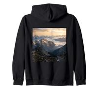 Chaîne de Montagnes, Lever du Soleil, vallée Alpine, Photographie de Paysage Sweat à Capuche