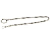 Chaîne de Montre de Poche en Argent 925/000 oxydé notamment pour Les Anciennes Montres de Poche - 30 cm de Long - 5 mm de diamètre avec Anneau à Ressort et Mousqueton Rotatif