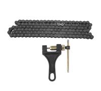 Chaîne de moto 420 - Rouleau standard 132 maillons + disjoncteur pour moto tout-terrain 110 cc, 125 cc, quad, kart, scooter, mini