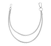 Chaîne de pantalon Chaîne de pantalon en acier inoxydable, porte-clés hipster, style punk, grand anneau, portefeuille, ceinture(Style 2)