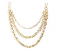 Chaîne de pantalon dorée style gothique avec fermoir mousqueton, idéale pour les jeans, porte-clés pour homme et femme