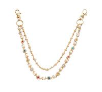 Chaîne de Pantalon en Perles,Chaîne de Poche en Jean Multicouche en Strass pour Jeans,Breloque Hip-hop,Portefeuille Superposé,Clés