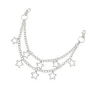 Chaîne de pantalon et jean unisexe pour adulte, style punk, danse hip-hop, style décontracté, portefeuille à 2 couches, pendentif étoile pour ceinture métallique