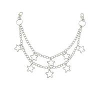 Chaîne de pantalon métallique punk à 2 couches avec pendentif étoile pour jeans chaîne vêtements hiphop taille années 2000 bijoux pantalon