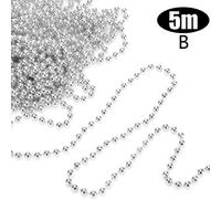 Chaîne De Perles De Décoration De Noël, 5m, Rouge/Or/Argent, Perles Suspendues, Guirlande De Noël, Décorations D'arbre, Ornement K9o9