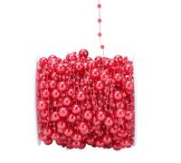 Chaîne de Perles Décoratives de Noël en Plastique, 3mm, Réutilisable | Aspect Brillant et Surface Polie, Reliée par Fil de Pêche, pour Sapin, Fond Photo, Réception