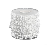 Chaîne de perles pour store vertical - 10 m ou 20 m - Blanc - Chaîne de rechange avec clips de connexion en plastique inoxydable pour stores et rideaux à lamelles (10 m)