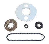 Chaîne de pignon d'entraînement T8F en acier 116 maillons avec roue libre sans dents 54T Connecteur pignon 10T pour vélo et scooter, Par défaut.