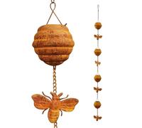 Chaîne de pluie | Attrape-eau de pluie décorative pour abeilles | Déflecteur extérieur avec facultés affaiblies et système de collecte pour le drainage du toit Arbre Décoration de patio Fonction de