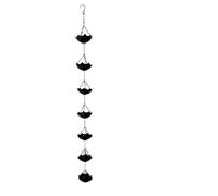 Chaîne de pluie avec 7 tasses, attrape-pluie décoratif de rechange pour drainage d'avant-toit, chaîne de pluie en métal pour jardin, terrasse, décoration extérieure (style C)