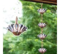 Chaine de Pluie Chaîne de Pluie 1m/2m/3m/4m pour Descentes de Gouttières, Chaîne Attrape-pluie Japonaise pour Déco Extérieure, Coupes de Fleurs en Fer Épais Inverseur de Pluie ( Color : Style8 , Size