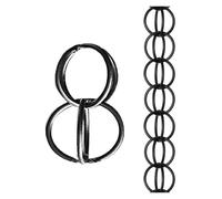 Chaîne de pluie， Chaînes de gouttière à anneau noir avec crochet, chaîne de pluie japonaise en aluminium suspendue, chaînes de pluie d'extérieur de qualité supérieure for jardin/cour/terrasse(2.4 m (7