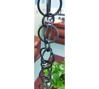 Chaine de Pluie Chaînes de Pluie Chaînes de Gouttière Cascade Noir, 1- 4.5m Decorative Ring Rain Catcher Gutter Chain Downspout, Meilleures Chaînes de Guidage de Pluie pour Les Fortes Pluies(2.4m/7.8