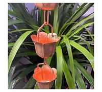 Chaîne de Pluie Chaînes de pluie for gouttières Alliage d'aluminium décoratif en alliage cuivre Gutter chaîne la Guide drainage(Copper petals)