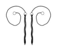 Chaîne de pluie de pieu - Accessoires de bez bas extérieur | 2 pièces drainage de gouttières piquet de la chaîne de pluie, ancre de la chaîne de pluie noire en aluminium pour la maison en plein air