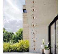 Chaîne de pluie décorative en métal avec clochettes - Beau jardin attrape-eau de pluie pour l'extérieur
