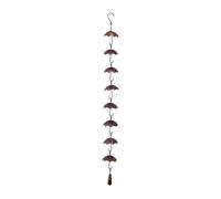 Chaîne de pluie décorative en métal de 100 cm avec 8 parapluies pour jardins, terrasses et différents espaces extérieurs