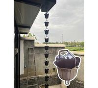 Chaîne de pluie décorative pour gouttière, collecteur de vidange d'eau extérieur avec carillons, solution de drainage de jardin pour porte d'entrée