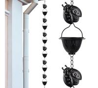 Chaîne de pluie d'extérieur - Chaînes de pluie - Fontaine d'eau de pluie | Attrape-chaînes de pluie de 2,9 m, adaptateur robuste de 12 tasses - Collecteur d'eau de pluie pour maison, toit, arbre