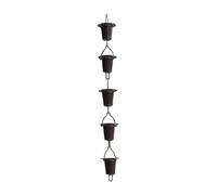 Chaîne de pluie en alliage d'aluminium pour gouttières de 99,37 cm - Collection d'eau décorative - Bec de descente de rechange pour toits, auvents, abris de jardin, patios - Forme trompette