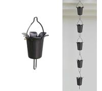 Chaîne de pluie en alliage d'aluminium, remplacement élégant for gouttière, conception à flux ouvert, installation facile, longueurs personnalisées disponibles, idéale for jardin et terrasse(A,5.0m/16