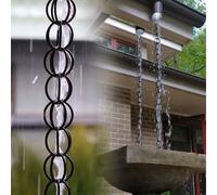 Chaîne de Pluie en Aluminium à Double Boucle pour Un Drainage et Une déviation d'eau efficaces, Longueur 2,4 m pour l'irrigation - Solution Durable de Gestion de l'eau extérieure