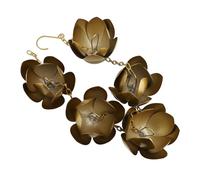 Chaîne de Pluie en Métal, Motif Fleur Dorée pour Un Drainage Efficace des Eaux de Pluie dans Les Jardins, Fer galvanisé, 1,2 M