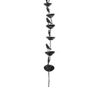 Chaîne de pluie en métal pour décoration extérieure avec effet cascade et finition bronze pour jardin, terrasse, porche, facile à installer, aucun outil nécessaire, 83 cm de long