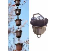 Chaîne de pluie en métal pour gouttières de toit - Décoration de jardin