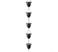 Chaîne de pluie lotus de jardin en alliage d'aluminium, fonctionnelle pour diriger l'eau de pluie et ajouter un attrait esthétique (A)