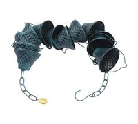 Chaîne de pluie pour dérivation de l'eau de gouttière avec design géométrique en fer, améliorant l'esthétique du jardin extérieur et le contrôle de l'eau de pluie (bleu)