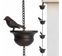 Chaîne de pluie pour gouttière - Chaîne de pluie en métal en forme de colibri | Carillon d'eau de pluie antirouille pour l'extérieur | Carillon de pluie pour gouttière avec bec verseur de gouttière