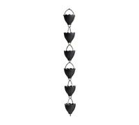 Chaîne de pluie pour gouttières en alliage d'aluminium de 100 cm - Système de collecte d'eau de rechange pour toits, terrasses, jardins - Forme de fleur