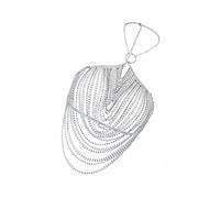 Chaîne de poitrine à pompons multicouches - Accessoire de corps tendance - Texture en alliage - Pour fête et boîte de nuit