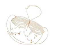 Chaîne de poitrine tendance et élégante avec perles - Accessoire portable pour les boîtes de nuit et les tenues de fête - Bijoux de corps pour femme