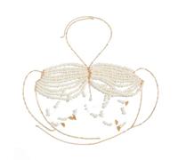 Chaîne de poitrine tendance et élégante avec perles - Accessoire portable pour les boîtes de nuit et les tenues de fête - Bijoux de corps pour femme, taille unique, Comme décrit, Comme décrit.