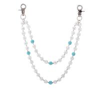 Chaîne de portefeuille avec perles en céramique scintillante - 10 mm - Style bohème brillant - Pour sac à main, jean, pantalon - Accessoires de mode pour homme et femme, As shown in the pic, Strass