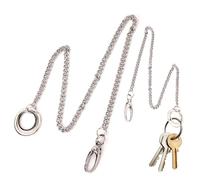 Chaîne de portefeuille, clé Chaîne de pantalon Heavy Duty Porte-clés Mousqueton Porte-clés pour jeans, portefeuilles, sacs Boucle en alliage Acier inoxydable Chaîne Hommes et Femmes Argent 40 cm