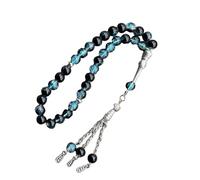 Chaîne de prière musulmane 33 Tasbih en verre brisé avec pendentif ethnique islamique effiloché pour l'adoration quotidienne Tasbih, taille unique, comme décrit, Comme décrit