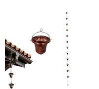 Chaîne de Récupération d'Eau de Pluie - 3,8 m de Décoration Métallique de Remplacement - Chaînes à Gouttière avec 12 Coupes - pour Jardin Arrière-Cour Maison de Campagne Patio Terrasse Balcon