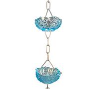 Chaîne de récupération d'eau de pluie, Chaîne de pluie, chaîne transparente bleue for gouttières, chaînes en résine for décoration d'intérieur, attrape-pluie for jardin, terrasse, , cour, 100 cm