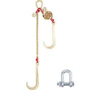 Chaîne de remorquage SucceBuy G80 V, 5/16" x 2' avec crochet en J de 15" et grappin, chaîne de traction haute performance de 10800 lbs pour remorques de camion
