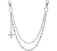 Chaîne de sac à main pour portefeuille, pantalon, strass, fleur, perles, chaînes de poche en métal doré et argenté, pour jeans, accessoires de sac à main pour homme et femme, 18.5 inch length pearl