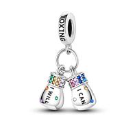 Chaîne de sécurité d'anniversaire pour maman - Lézard phosphorescent - En argent sterling 925 - Compatible avec les bracelets à breloques Pandora Moments, 4mm Hole, Métal Argent sterling, Pas de