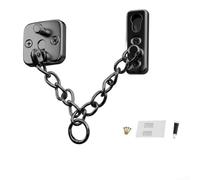 Chaîne de sécurité de porte en acier inoxydable - Protection | Acier inoxydable robuste, empêche l'accès non autorisé, design argenté, pour portes d'entrée, vis incluses (noir)